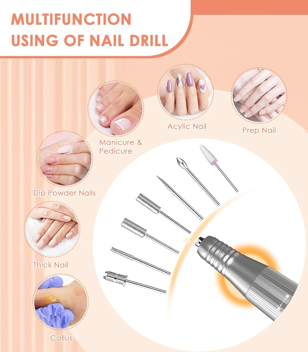 40,000RPM Cordless Nail Drill Kit – Rechargeable & Portable