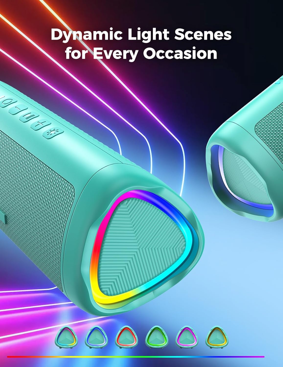 BolaButty Portable Bluetooth Speaker – HD Sound, 20H Playtime, IPX5 Waterproof, RGB Lights (BT 5.3)