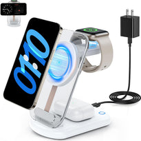 RYND 3-in-1 MagSafe Wireless Charging Station – Foldable Fast Charger for iPhone, Apple Watch & AirPods