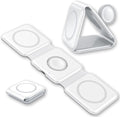 3-in-1 Foldable Magnetic Wireless Charger – Fast Charging Station for iPhone, Apple Watch & AirPods (Tea White)