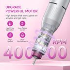 40,000RPM Cordless Electric Nail Drill Kit – Rechargeable & Portable