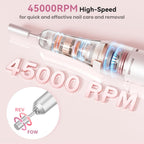 45,000RPM Electric Nail Drill Kit – Rechargeable & Portable