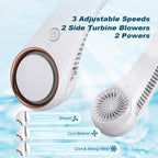 Portable Bladeless Neck Fan – Hands-Free Cooling, Rechargeable, 3 Speeds