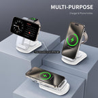 RYND 3-in-1 MagSafe Wireless Charging Station – Foldable Fast Charger for iPhone, Apple Watch & AirPods