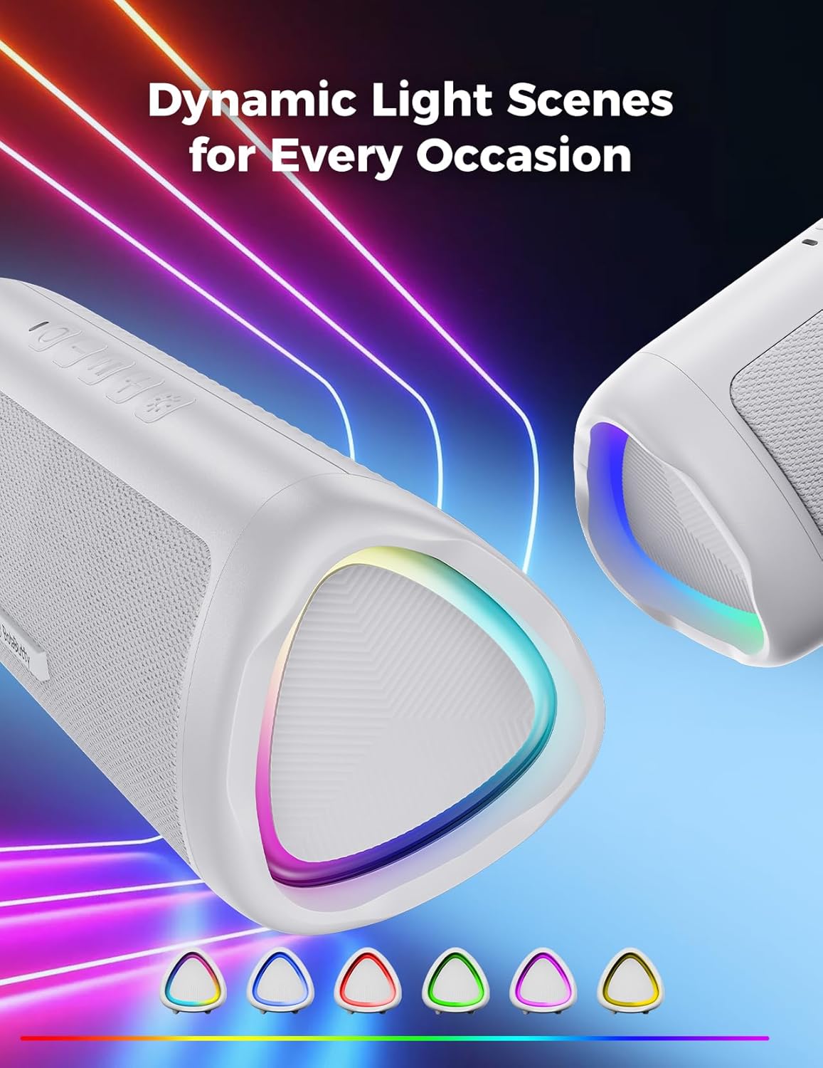 BolaButty Portable Bluetooth Speaker – HD Sound, 20H Playtime, IPX5 Waterproof, RGB Lights (BT 5.3)