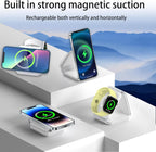 3-in-1 Foldable Magnetic Wireless Charger – Fast Charging Station for iPhone, Apple Watch & AirPods (Tea White)