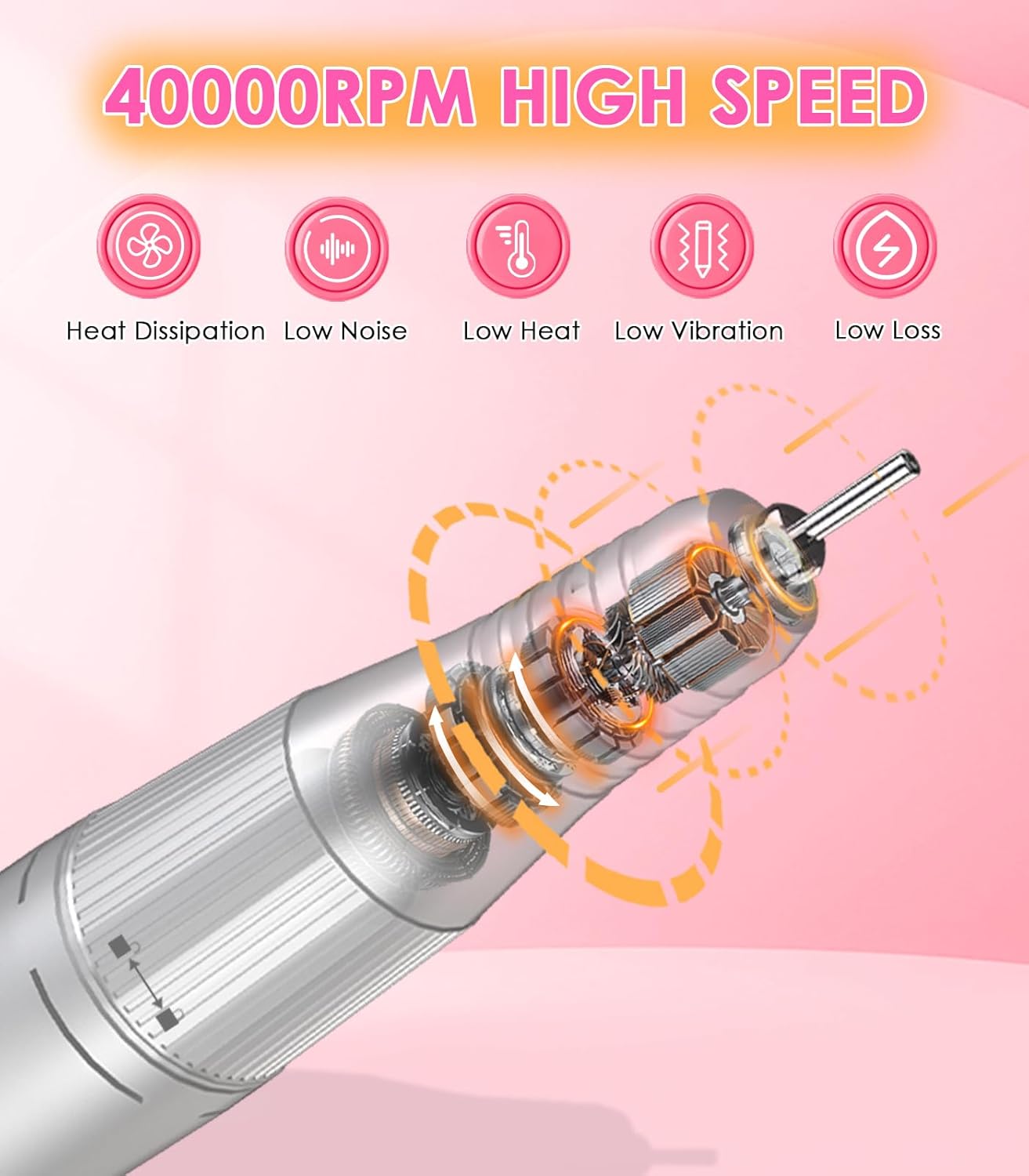 40,000RPM Cordless Nail Drill Kit – Rechargeable & Portable