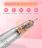 40,000RPM Cordless Nail Drill Kit – Rechargeable & Portable