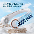 Portable Bladeless Neck Fan – Hands-Free Cooling, Rechargeable, 3 Speeds