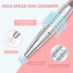 35,000RPM Cordless Nail Drill Kit – Rechargeable & Portable