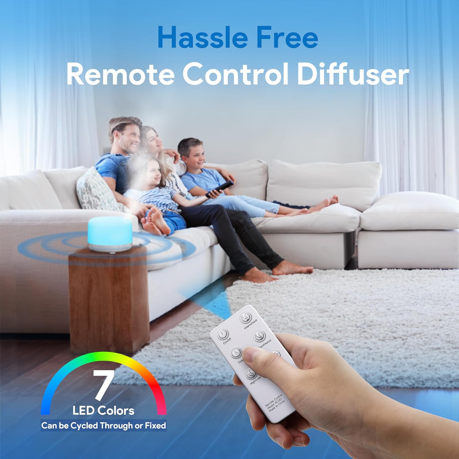 ASAKUKI 500ML Essential Oil Diffuser with Remote & LED Lights