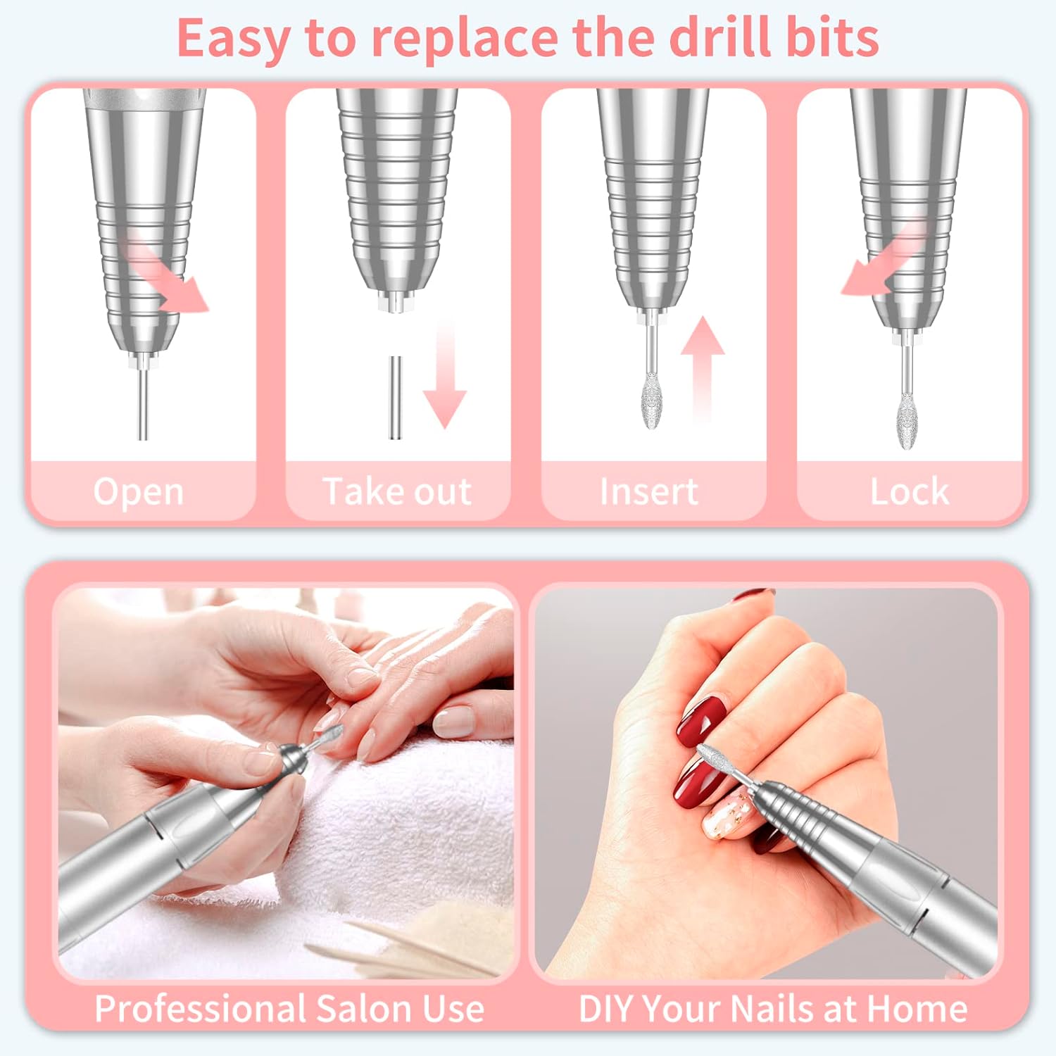 35,000RPM Cordless Nail Drill Kit – Rechargeable & Portable
