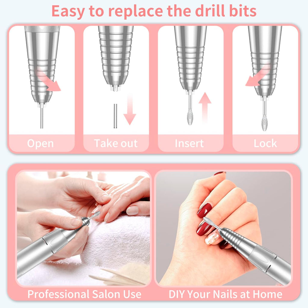 35,000RPM Cordless Nail Drill Kit – Rechargeable & Portable