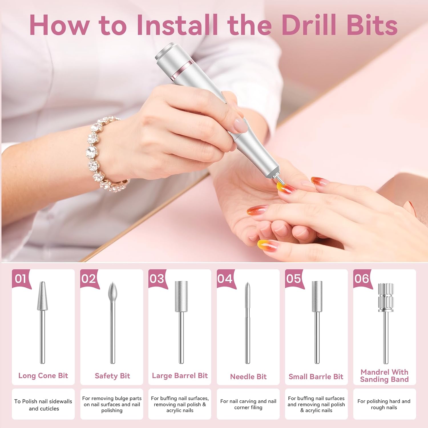 45,000RPM Electric Nail Drill Kit – Rechargeable & Portable