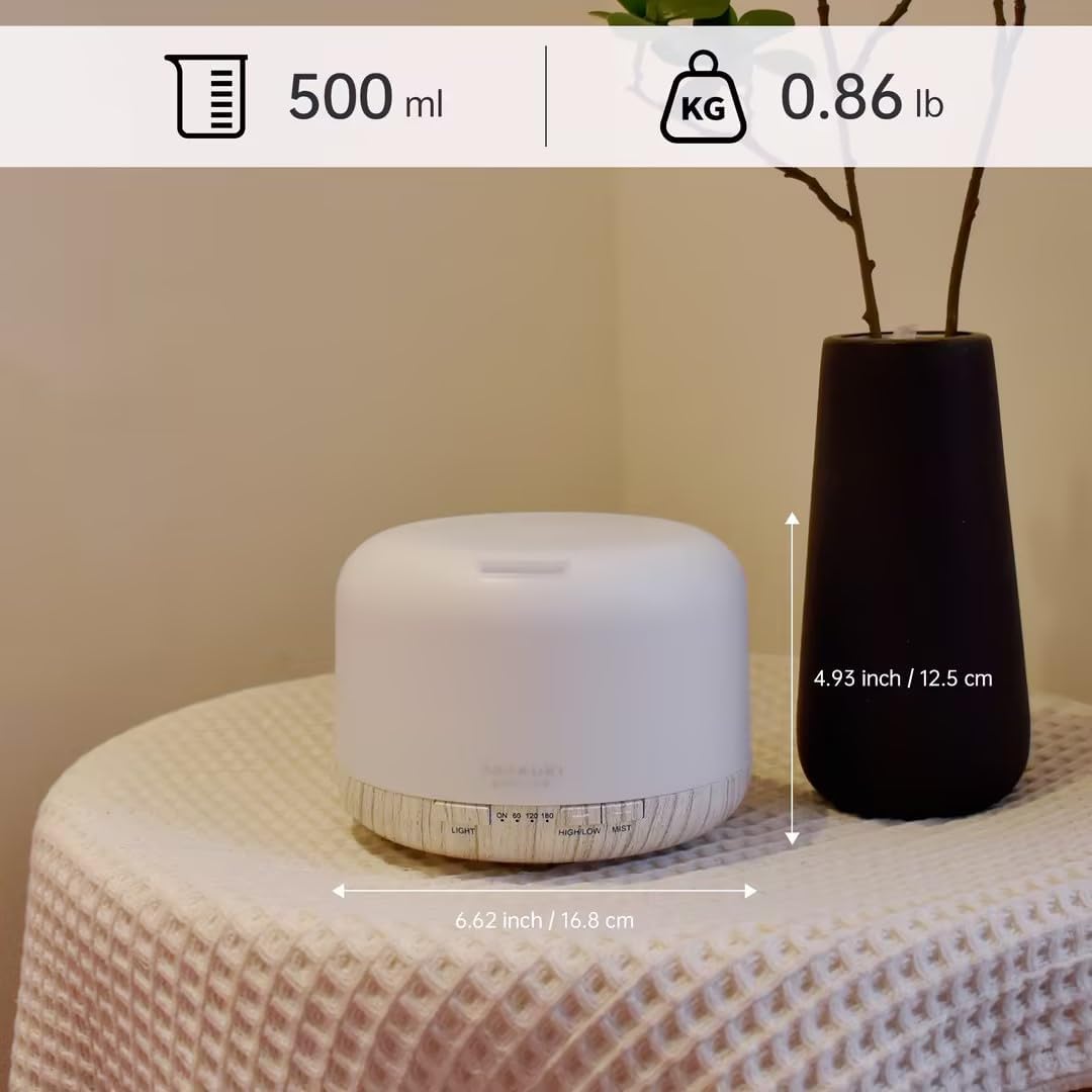 ASAKUKI 500ML Essential Oil Diffuser with Remote & LED Lights