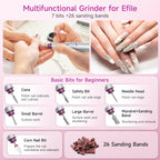 40,000RPM Cordless Electric Nail Drill Kit – Rechargeable & Portable