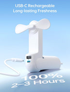 3-in-1 Mini Portable Fan – Rechargeable Fan + Power Bank + Flashlight