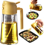 TrendPlain 2-in-1 Glass Olive Oil Sprayer & Dispenser – 470ml BPA