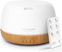 ASAKUKI 500ML Essential Oil Diffuser with Remote & LED Lights