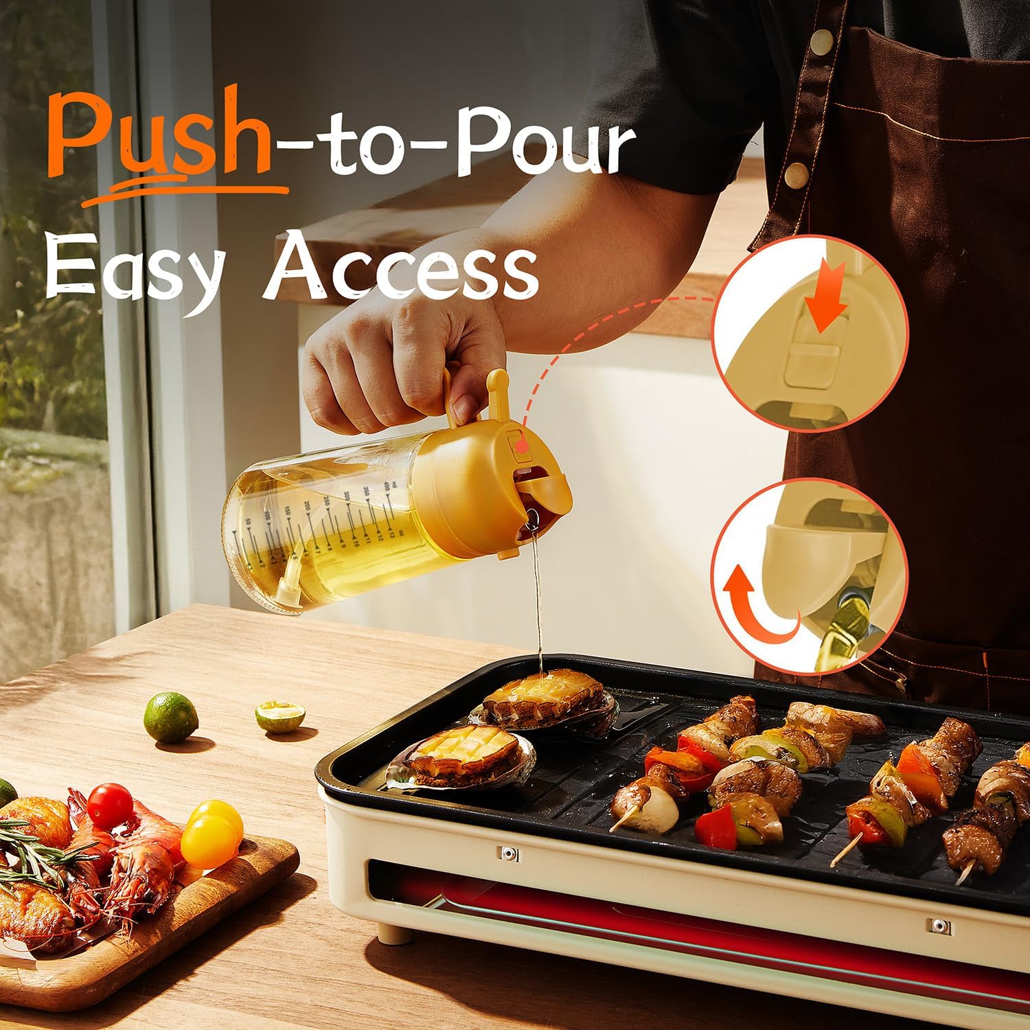 TrendPlain 2-in-1 Glass Olive Oil Sprayer & Dispenser – 470ml BPA