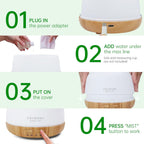 ASAKUKI 500ML Essential Oil Diffuser with Remote & LED Lights