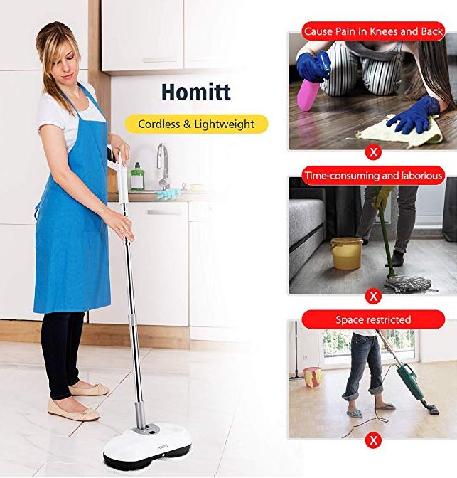 Homitt Cordless Power Spray Floor Mop