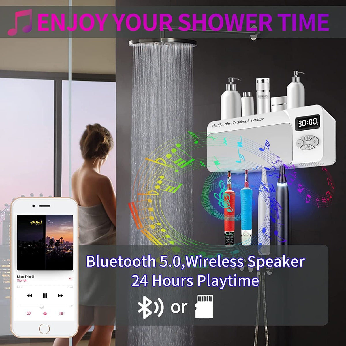 iHave Wall Mounted Toothpaste Dispenser with Toothbrush Holder