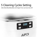 AIPOI Ultrasonic Jewelry Cleaner 750ML with Timer and Degas for Cleaning Jewelry, Ring, Necklace, Silver, Eyeglass, Watch Chains, Denture, Coins