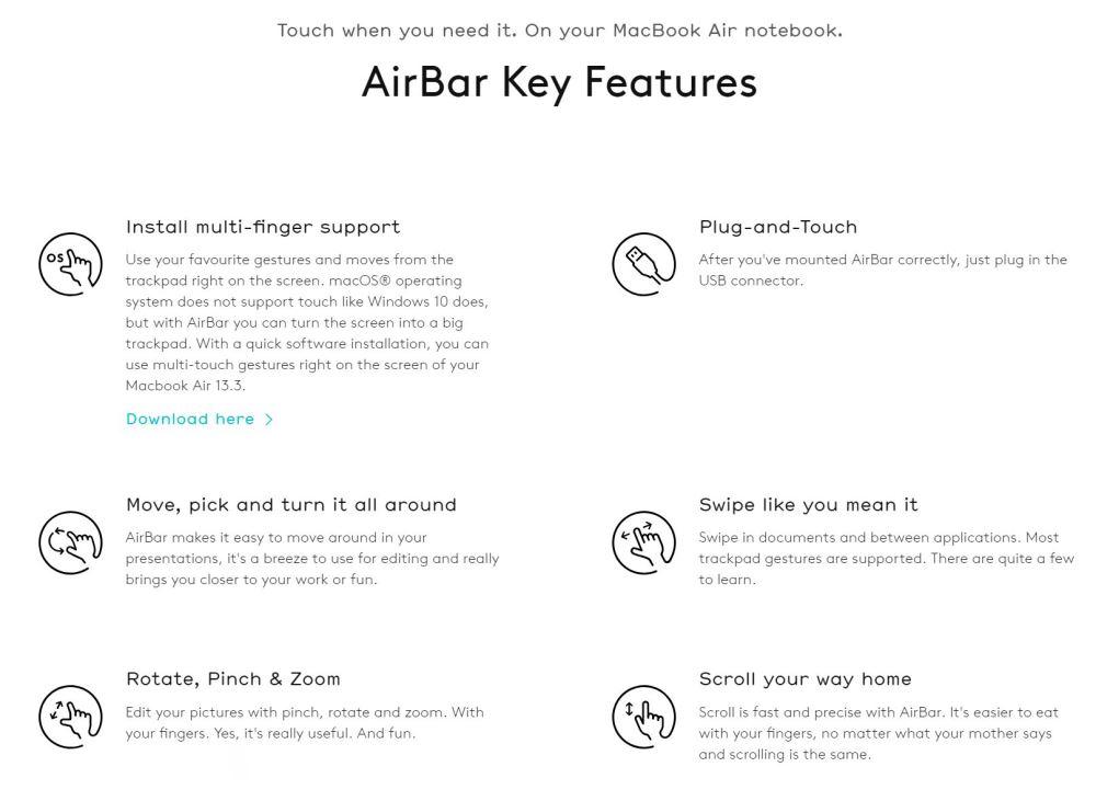 Neonode AirBar Touchscreen Sensor
