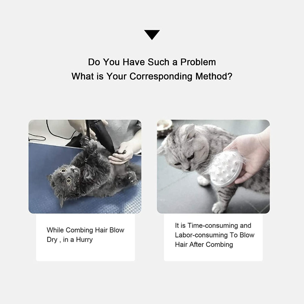 2 in 1 Adjustable Pet Grooming Dryer with Slicker Brush for Small & Large Cat Dog