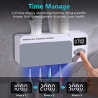 AONCO Multifunctional Bathroom Wall Mounted Toothbrush Holder with Bluetooth Music Player, 4000mAh USB Charging, Shower Clock Timer, Electric Toothbrushes Organizer