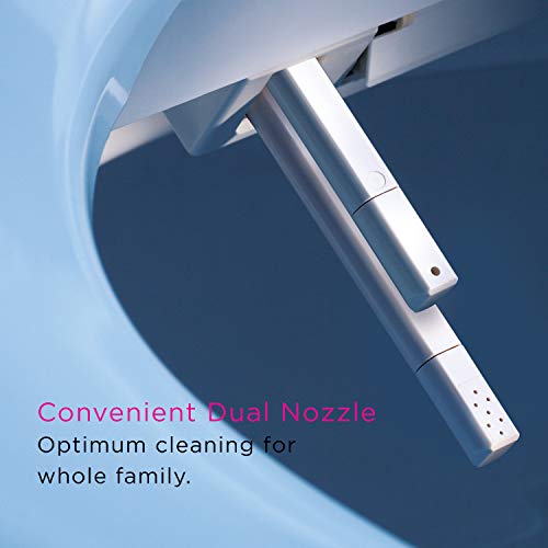 Smart Toilet Seat in Elongated White with Stainless Steel Self-Cleaning Nozzle