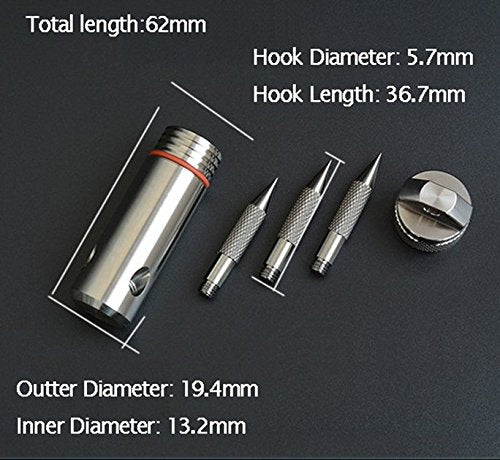 FTK Titanium Capsule Grappling Hook Container Waterproof Storage Box EDC Outdoor Capsule Tablet Cash Pill Survival Box
