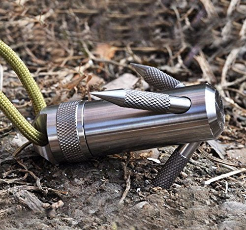 FTK Titanium Capsule Grappling Hook Container Waterproof Storage Box EDC Outdoor Capsule Tablet Cash Pill Survival Box