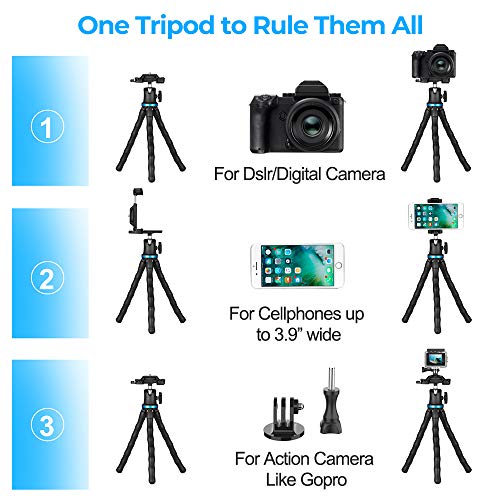 12 Inch Flexible Cell Phone Tripod Stand Holder