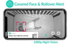 Cubo Ai Baby Monitor with 1080p HD Night Vision Camera, 2-Way Audio, Night Light Plus Safety Alerts for Covered Face, Danger Zone, Crying & Temperature Detection (3 Stands Included)