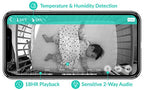 Cubo Ai Baby Monitor with 1080p HD Night Vision Camera, 2-Way Audio, Night Light Plus Safety Alerts for Covered Face, Danger Zone, Crying & Temperature Detection (3 Stands Included)