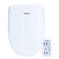 ELMWAY EB-645R Electric Bidet Seat Smart Toilet Seat Elongated White Self Cleaning Nozzle Remote Control Posterior Feminine Child Vortex Wash Adjustable Warm Water and Seat