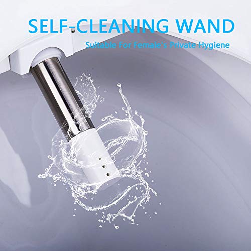 ELMWAY EB-645R Electric Bidet Seat Smart Toilet Seat Elongated White Self Cleaning Nozzle Remote Control Posterior Feminine Child Vortex Wash Adjustable Warm Water and Seat
