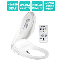 ELMWAY EB-645R Electric Bidet Seat Smart Toilet Seat Elongated White Self Cleaning Nozzle Remote Control Posterior Feminine Child Vortex Wash Adjustable Warm Water and Seat