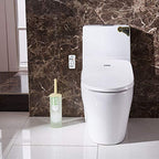 ELMWAY EB-645R Electric Bidet Seat Smart Toilet Seat Elongated White Self Cleaning Nozzle Remote Control Posterior Feminine Child Vortex Wash Adjustable Warm Water and Seat