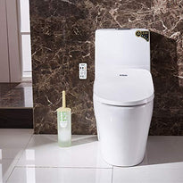 ELMWAY EB-645R Electric Bidet Seat Smart Toilet Seat Elongated White Self Cleaning Nozzle Remote Control Posterior Feminine Child Vortex Wash Adjustable Warm Water and Seat