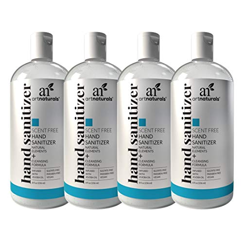 Hand Sanitizer Gel Alcohol Based (4 Pack x 8 Fl Oz / 220ml)
