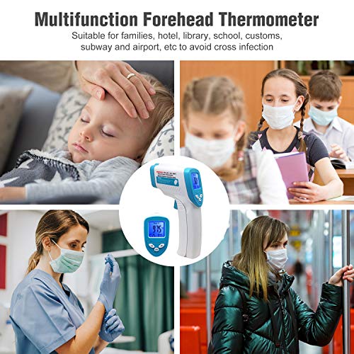 Nubee Body Medical Infrared Thermometer Non-contact IR Thermometer Forehead Thermometer with 3 Function - Fever Alarm, Over Range Display and 32 Group Data Memory FDA, CE Medical Approved (Blue White)