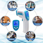 Nubee Body Medical Infrared Thermometer Non-contact IR Thermometer Forehead Thermometer with 3 Function - Fever Alarm, Over Range Display and 32 Group Data Memory FDA, CE Medical Approved (Blue White)
