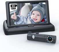 BABYMUST 1080P 360° Fixable Baby Car Camera with Night Vision Function, 4.4”HD Wide View Car Seat Mirror to Observe Baby's Every Movement