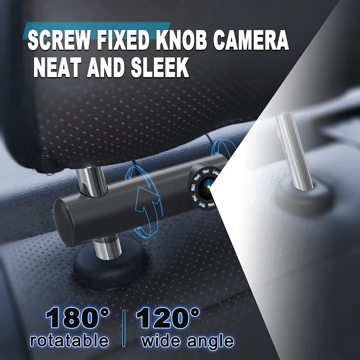 BABYMUST 1080P 360° Fixable Baby Car Camera with Night Vision Function, 4.4”HD Wide View Car Seat Mirror to Observe Baby's Every Movement