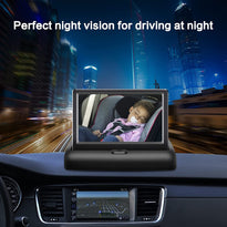 BAOHZ Baby 1080P Safety Car Seat Mirror Camera 4.3'' HD Night Vision to Observe The Baby's Move
