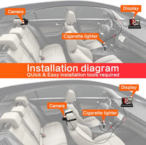BAOHZ Baby 1080P Safety Car Seat Mirror Camera 4.3'' HD Night Vision to Observe The Baby's Move