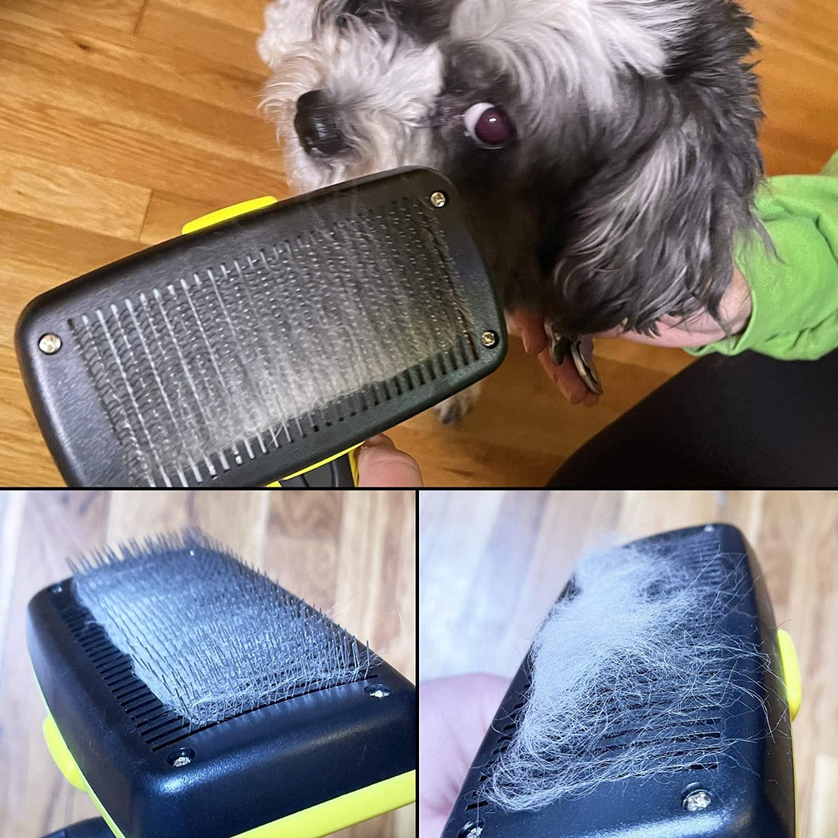 BarxBuddy Self Cleaning Grooming Slicker Brush for Cats and Dogs